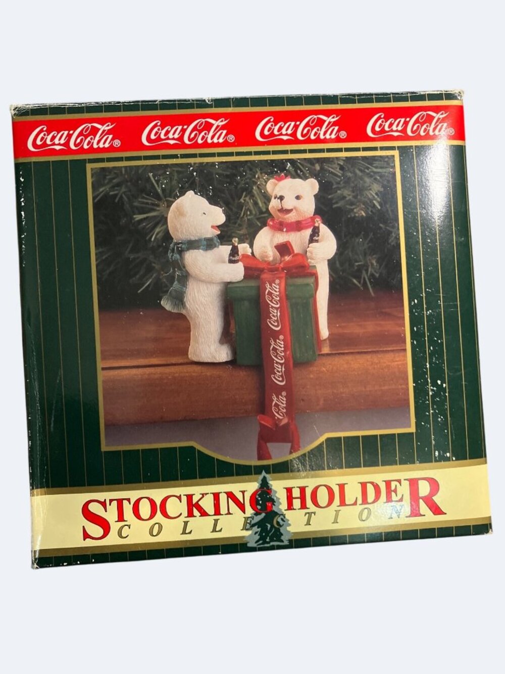 Coca-Cola Polar Bear Stocking Holder Christmas Decoration 1990s Collectible